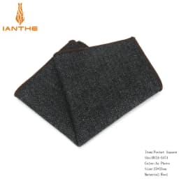 High Quality Hankerchief Scarves Vintage Wool Hankies Men's Pocket Square Handkerchiefs Striped Solid Pocket Hanky 23*23cm