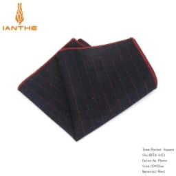 High Quality Hankerchief Scarves Vintage Wool Hankies Men's Pocket Square Handkerchiefs Striped Solid Pocket Hanky 23*23cm