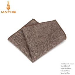 High Quality Hankerchief Scarves Vintage Wool Hankies Men's Pocket Square Handkerchiefs Striped Solid Pocket Hanky 23*23cm