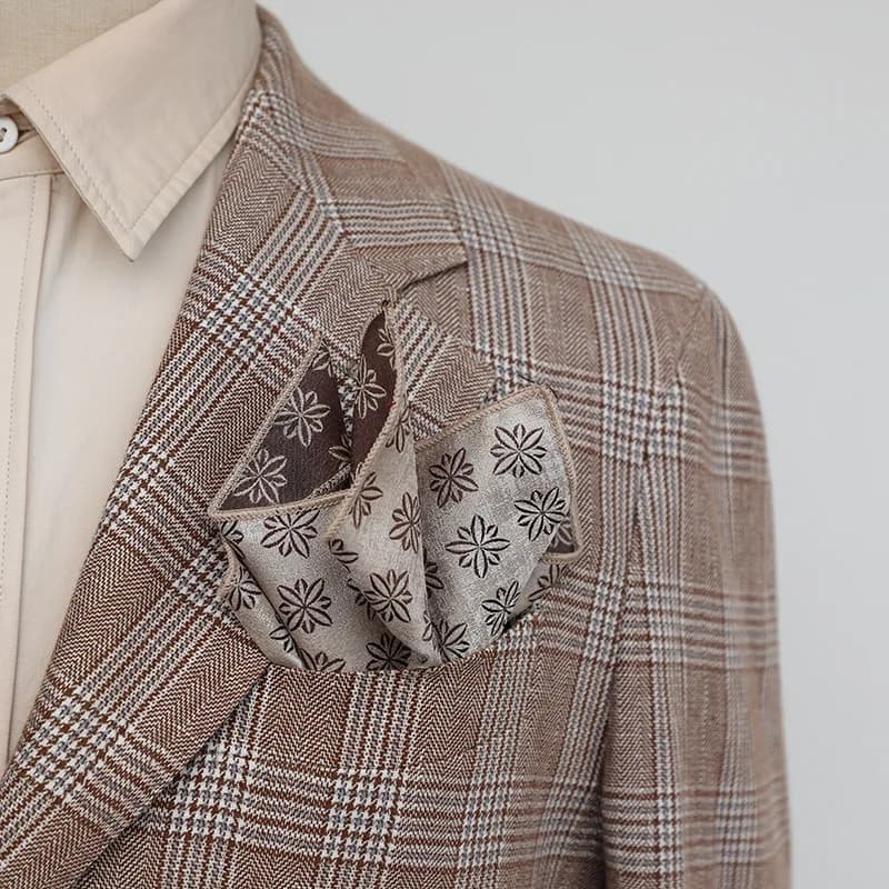 23cm Korean Retro Men's Suit Pocket Square Snowflake Star Flower Printed Handkerchief Banquet Accessories Cravat Hanky Towel