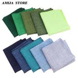 27Colors Solid Cotton Handkerchief For Man Shirt Accessories Orange Coral Wedding Party Daily Suit Pocket Square Chest Towel Gif
