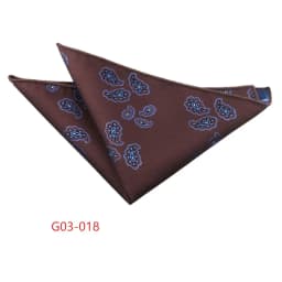 Trendy Brown Pocket Square Men Fashion Navy Flower Striped Handkerchief Small Scarf Wedding Party Suit Accessories Elegant Hanky