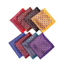 Men's Brand Handkerchief Vintage Geometric Pocket Square Soft Hankies Wedding Party Business Silk Colorful Chest Towel Gift Navy