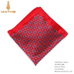 Men's Brand Handkerchief Vintage Geometric Pocket Square Soft Hankies Wedding Party Business Silk Colorful Chest Towel Gift Navy