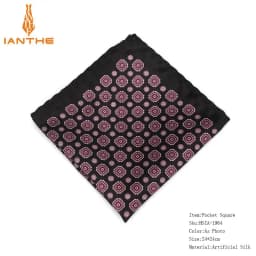 Men's Brand Handkerchief Vintage Geometric Pocket Square Soft Hankies Wedding Party Business Silk Colorful Chest Towel Gift Navy