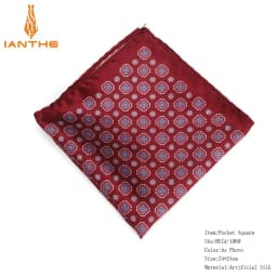 Men's Brand Handkerchief Vintage Geometric Pocket Square Soft Hankies Wedding Party Business Silk Colorful Chest Towel Gift Navy