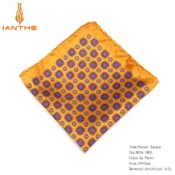 Men's Brand Handkerchief Vintage Geometric Pocket Square Soft Hankies Wedding Party Business Silk Colorful Chest Towel Gift Navy