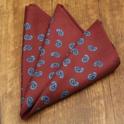 French New Oversized 27cm Mens Red Pocket Square Floral Paisley Print Handkerchief Wedding Party Tuxedo Accessories Groom Hanky