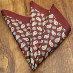 French New Oversized 27cm Mens Red Pocket Square Floral Paisley Print Handkerchief Wedding Party Tuxedo Accessories Groom Hanky