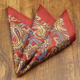 French New Oversized 27cm Mens Red Pocket Square Floral Paisley Print Handkerchief Wedding Party Tuxedo Accessories Groom Hanky