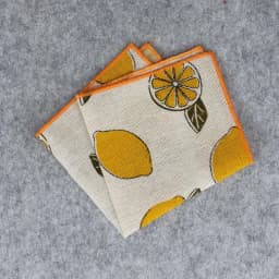 New Fruits Printed Pocket Square for Mens Fashion Linen Handkerchiefs Wedding Party Groom Suits Pocket Towel Beige Casual Hanky
