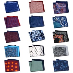 Wholesale 15 Piecess Men's Pocket Squares 12.5In Large Silky Floral Pocket Square For Men Women Handkerchiefs Set Assorted