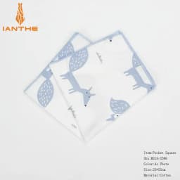 New High Quality Men's 100% Cotton Animals Handkerchief For Man Fish Bear Print Pocket Square Chest Towel SuitS Hankies 25*25cm