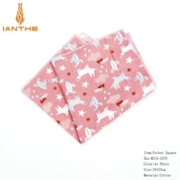 New High Quality Men's 100% Cotton Animals Handkerchief For Man Fish Bear Print Pocket Square Chest Towel SuitS Hankies 25*25cm