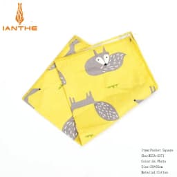 New High Quality Men's 100% Cotton Animals Handkerchief For Man Fish Bear Print Pocket Square Chest Towel SuitS Hankies 25*25cm