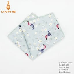 New High Quality Men's 100% Cotton Animals Handkerchief For Man Fish Bear Print Pocket Square Chest Towel SuitS Hankies 25*25cm