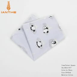 New High Quality Men's 100% Cotton Animals Handkerchief For Man Fish Bear Print Pocket Square Chest Towel SuitS Hankies 25*25cm