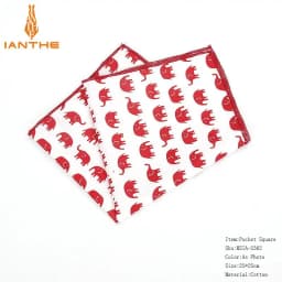 New High Quality Men's 100% Cotton Animals Handkerchief For Man Fish Bear Print Pocket Square Chest Towel SuitS Hankies 25*25cm