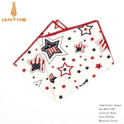 New High Quality Men's 100% Cotton Animals Handkerchief For Man Fish Bear Print Pocket Square Chest Towel SuitS Hankies 25*25cm