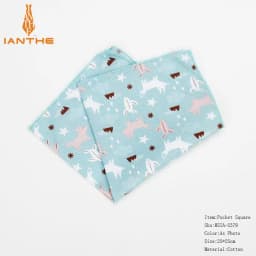 New High Quality Men's 100% Cotton Animals Handkerchief For Man Fish Bear Print Pocket Square Chest Towel SuitS Hankies 25*25cm
