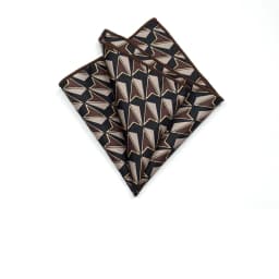 27cm Retro British Style Brown Pocket Square Animal Flower Printed Polyester Handkerchief For Men Towel Formal Suit Tuxedo Hanky