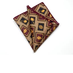 27cm Retro British Style Brown Pocket Square Animal Flower Printed Polyester Handkerchief For Men Towel Formal Suit Tuxedo Hanky