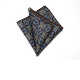 27cm Retro British Style Brown Pocket Square Animal Flower Printed Polyester Handkerchief For Men Towel Formal Suit Tuxedo Hanky