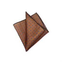 27cm Retro British Style Brown Pocket Square Animal Flower Printed Polyester Handkerchief For Men Towel Formal Suit Tuxedo Hanky