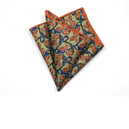 27cm Retro British Style Brown Pocket Square Animal Flower Printed Polyester Handkerchief For Men Towel Formal Suit Tuxedo Hanky