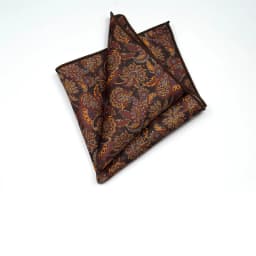 27cm Retro British Style Brown Pocket Square Animal Flower Printed Polyester Handkerchief For Men Towel Formal Suit Tuxedo Hanky