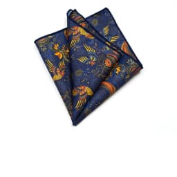 27cm Retro British Style Brown Pocket Square Animal Flower Printed Polyester Handkerchief For Men Towel Formal Suit Tuxedo Hanky