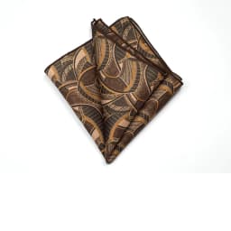27cm Retro British Style Brown Pocket Square Animal Flower Printed Polyester Handkerchief For Men Towel Formal Suit Tuxedo Hanky