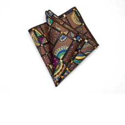 27cm Retro British Style Brown Pocket Square Animal Flower Printed Polyester Handkerchief For Men Towel Formal Suit Tuxedo Hanky