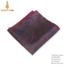 Polyester Hanky Paisley Men Fashion Dot Pocket Square Handkerchiefs for Men Suit Tie Dress Shirts Flower Jacquard Handkerchief