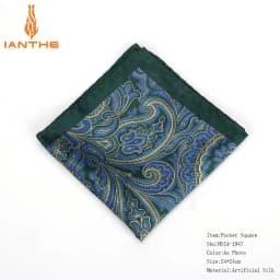 2018 Men's Brand Handkerchief Vintage Paisley Pocket Square Soft Hankies Wedding Party Business Artificial Silk Chest Towel Gift