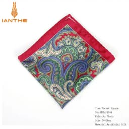2018 Men's Brand Handkerchief Vintage Paisley Pocket Square Soft Hankies Wedding Party Business Artificial Silk Chest Towel Gift