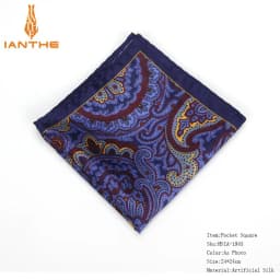 2018 Men's Brand Handkerchief Vintage Paisley Pocket Square Soft Hankies Wedding Party Business Artificial Silk Chest Towel Gift