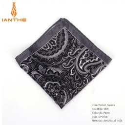 2018 Men's Brand Handkerchief Vintage Paisley Pocket Square Soft Hankies Wedding Party Business Artificial Silk Chest Towel Gift