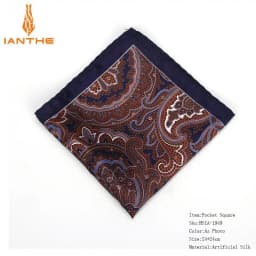 2018 Men's Brand Handkerchief Vintage Paisley Pocket Square Soft Hankies Wedding Party Business Artificial Silk Chest Towel Gift