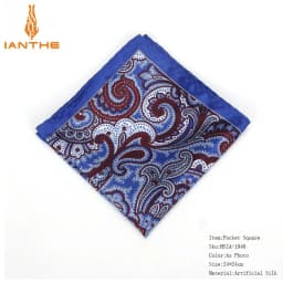 2018 Men's Brand Handkerchief Vintage Paisley Pocket Square Soft Hankies Wedding Party Business Artificial Silk Chest Towel Gift