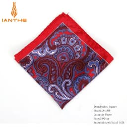 2018 Men's Brand Handkerchief Vintage Paisley Pocket Square Soft Hankies Wedding Party Business Artificial Silk Chest Towel Gift
