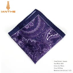 2018 Men's Brand Handkerchief Vintage Paisley Pocket Square Soft Hankies Wedding Party Business Artificial Silk Chest Towel Gift