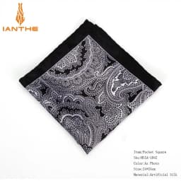 2018 Men's Brand Handkerchief Vintage Paisley Pocket Square Soft Hankies Wedding Party Business Artificial Silk Chest Towel Gift
