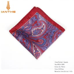2018 Men's Brand Handkerchief Vintage Paisley Pocket Square Soft Hankies Wedding Party Business Artificial Silk Chest Towel Gift