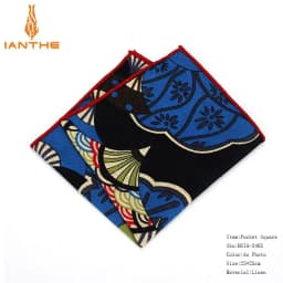2018 Men's Suits Linen Handkerchiefs Woven Floral Vintage Pocket Square Hankies Men's Business Casual Square Pockets Hanky Towel