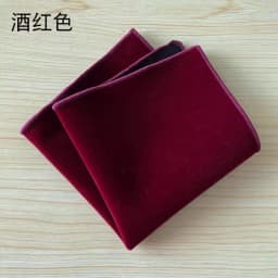 24cm New Fashion Velvet Solid Color Pocket Square For Men Elegant Black Red Brown Handkerchief Wedding Tuxedo Suit Accessories