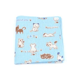 High Quality Cute Linen Cartoon Handkerchief For Men Cat Polar Bear Watermelon Wave Printed Pocket Square Funny Hanky Accessorie