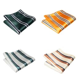 4pcs Men's Classic Pocket Square Towel Paisley Striped Handkerchief Suit Shirt Accessories Wedding Party Navy Red Hanky