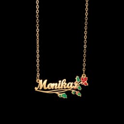 Freeteeme Personalized Custom Name Flower Necklace for Women Stainless Steel UV Print Birth Flower Chain Jewelry Birthday Gifts