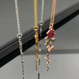 Freeteeme Personalized Custom Name Flower Necklace for Women Stainless Steel UV Print Birth Flower Chain Jewelry Birthday Gifts